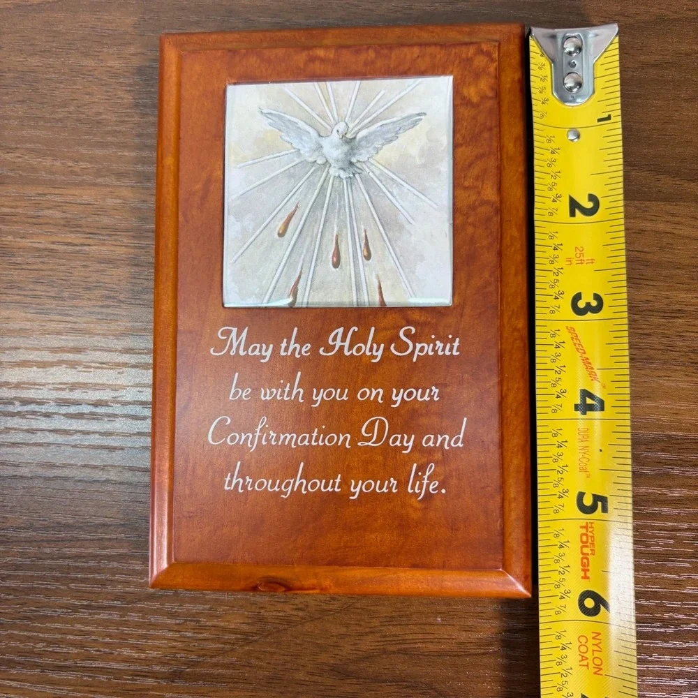 Jesus with Holy Spirit Dove Confirmation Day Wood‎ Photo Wall art Plaque